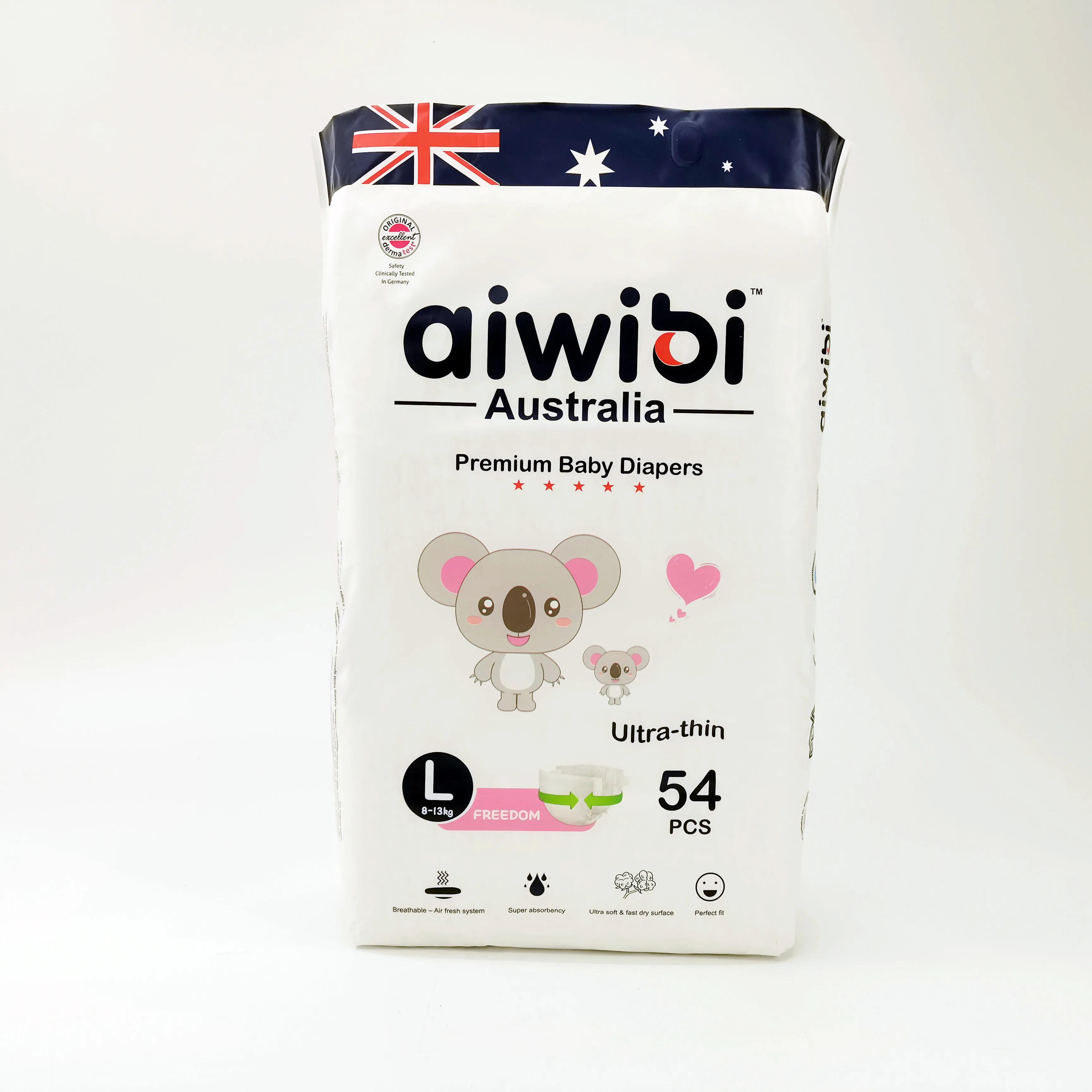 AIWIBI brand Disposable Soft Cloth All Sizes Baby Care Printed Ecologic Cheap Baby Nappies Panties Baby Diapers  AWB02