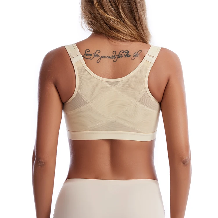 Rimless Yoga front buckle solid color fitness wire free plus size fat women sports