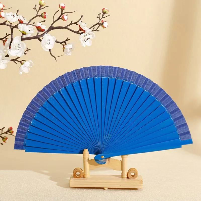 Gifts Custom Printed Bamboo Wooden Folding Clack Hand Fan Logo for Festival Parties Rave Accessories
