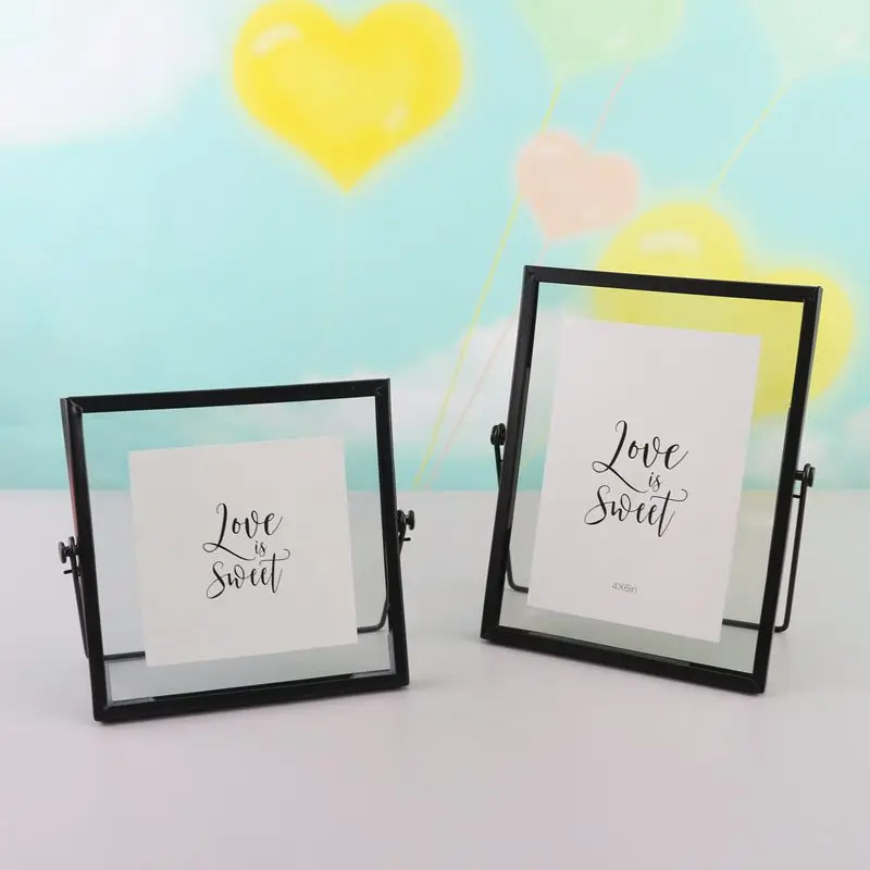 Creative Iron Art Geometric Picture Frame Home Decor Personalized Glass Metal Stereoscopic Ornament Handcrafted Craftsmanship