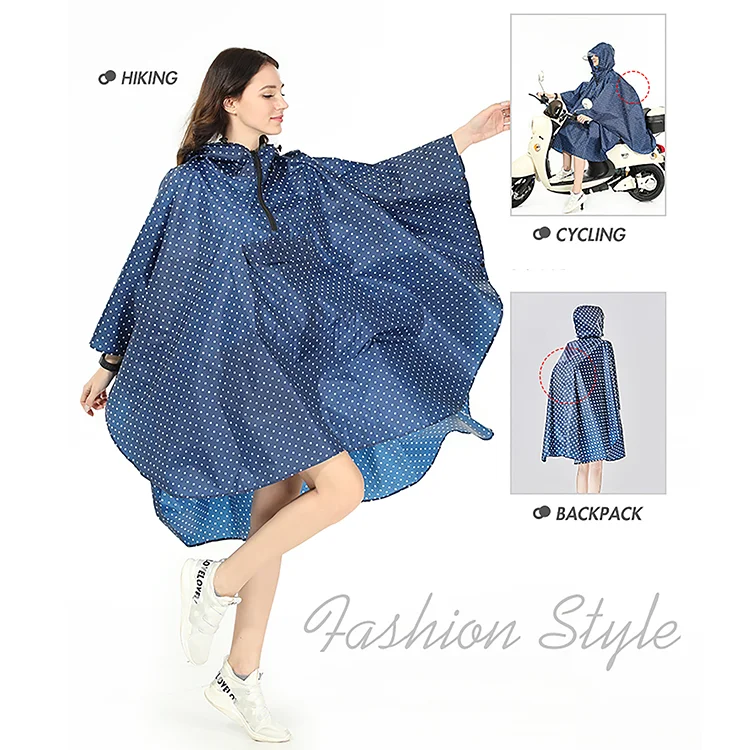 ODM OEM Leopard Printing Motorcycle Outdoor Riding Cycling 100% Polyester Women Poncho Rain with Waterproof Zipper