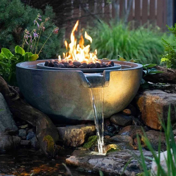 Outdoor Garden Decorative Water Fire Basin Outdoor Gas Fire Basin Water Fountain