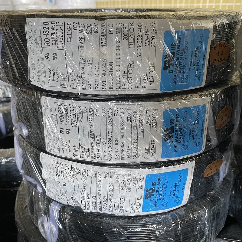 Factory direct sales 16 18 20 22 24 26 28 30 AWG Tinned/bare Copper  Hook up wire electronics wire UL1007