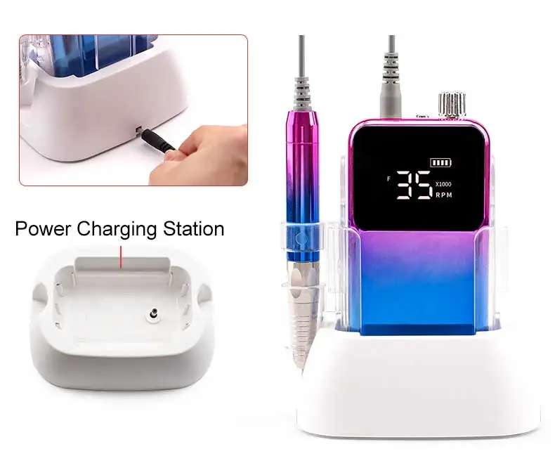2024 Pro High Tech Fast Removal Electric Nails Drill Kit Bit 2500mAh Rechargeable Nail File Buffer Tools Salon Manicure Pedicure