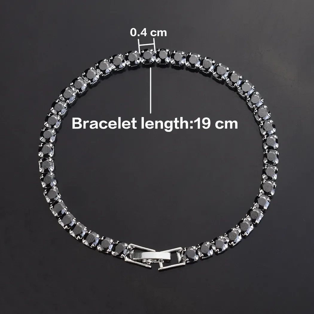 High quality 4mm Tennis Bracelet Gold Silver Color Cubic Zirconia Jewelry Iced Out Chain Crystal Diamond Bracelet for Women