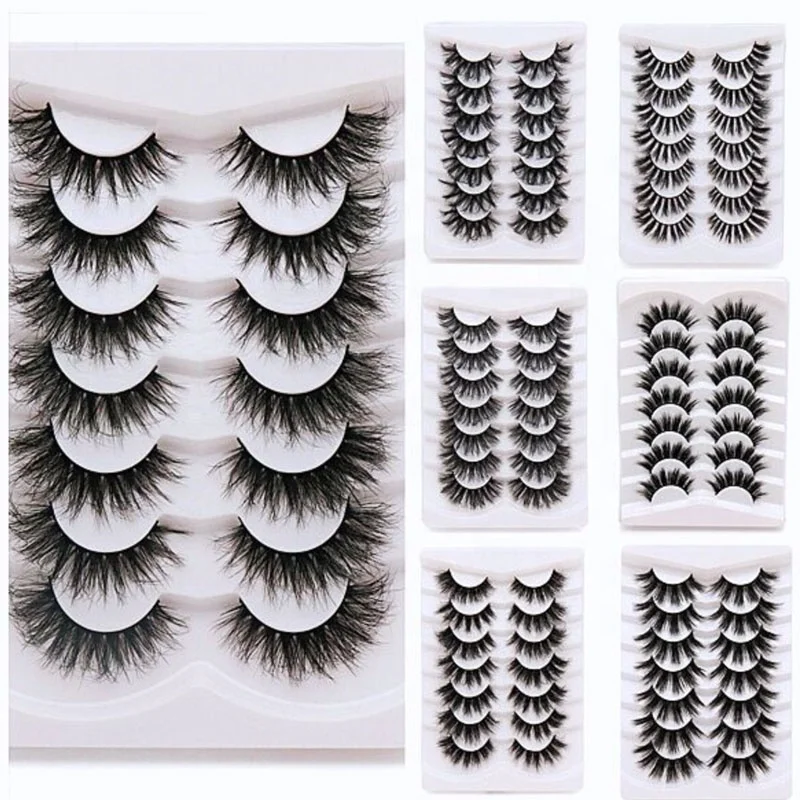 16 pairs fluffy 30 mm 3d mink eyelash wholesale lash boxes custom logo eyelash book packaging box vendor