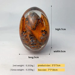 Resin Dragon Egg Crafts Luminous transparent ornaments animal statue folk crafts desk decoration
