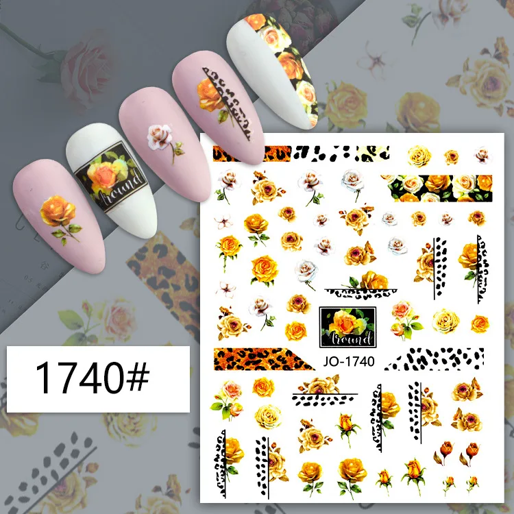 Pink Barbie with Gold Gradation Laser Butterfly 3D Adhesive Fill-up nail sticker