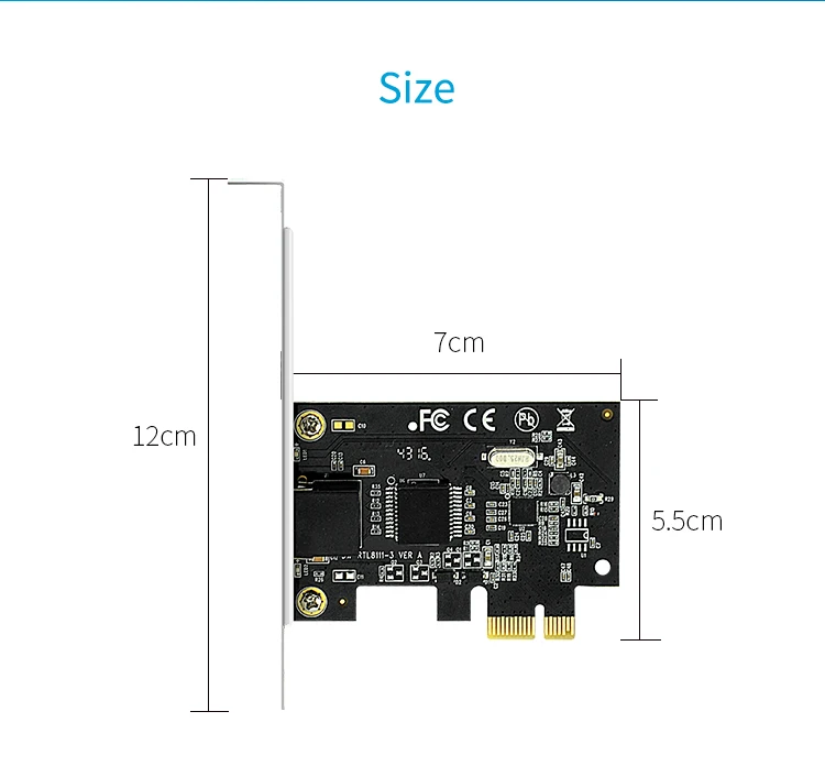 2 5G сетевой адаптер PCIe1X lan Карта с Realtek8125 в