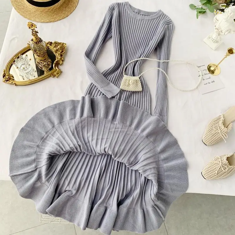 Оптовая продажа, женское облегающее платье, элегантное, винтажное, однотонное, рыбий хвост, юбка, осеннее платье для леди