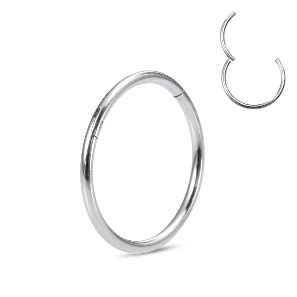 No Fade G23 Titanium Gold and Silver Nose Piercing Hinged Segment Septum Hoop Rings Earrings for Women