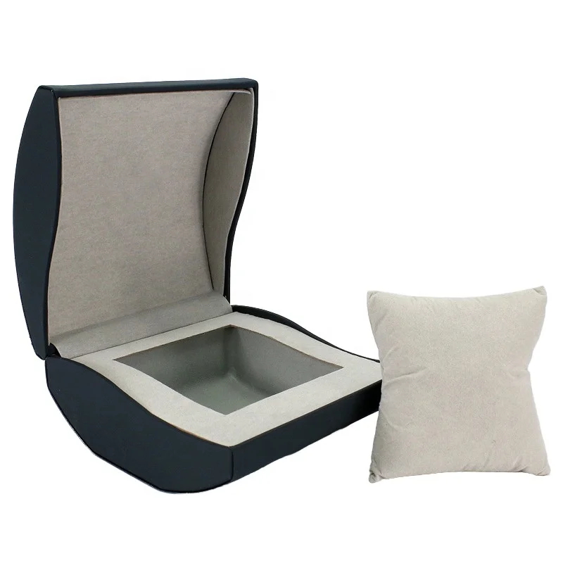 Custom navy blue plastic oval watch box for longines watch box