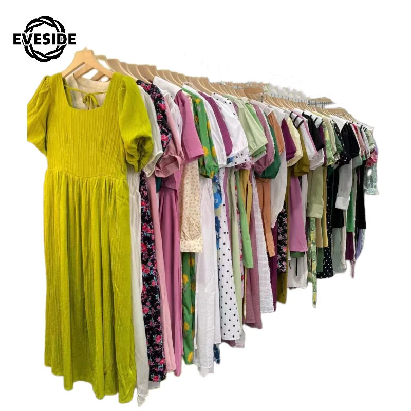 Popular Lady Styling Fashion Design Silk Floral Blouse Stock Summer Vintage Women Chiffon Used Blouse Thrift Cotton Used Clothes