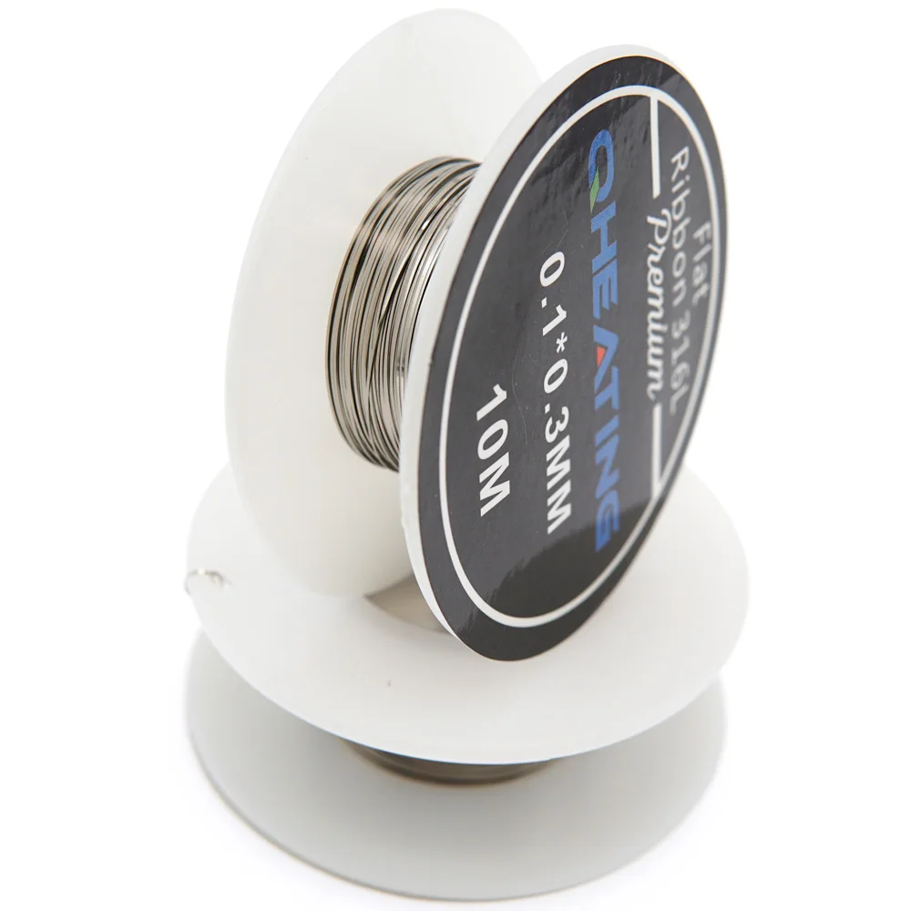 
Wholesale electronic cigarette Heating Wire 0.1*0.3/0.2*0.8 SS316L flat ribbon vape coil wire with low price 