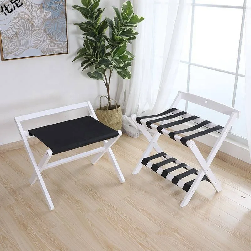 Hot Selling Cheap Custom Oak Wood Folding Hotel Bedroom Luggage Rack With Back