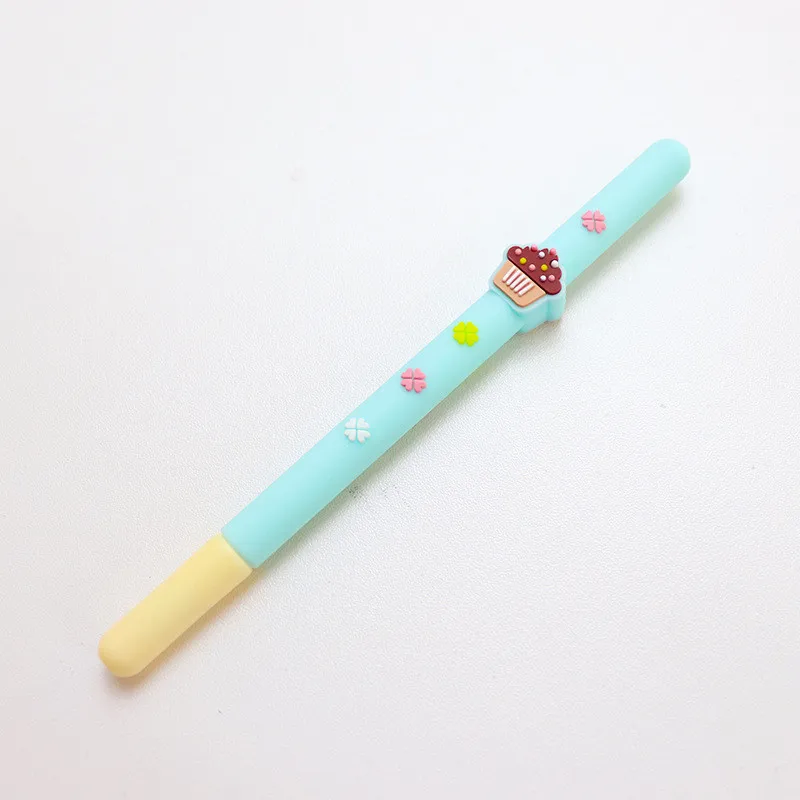 Wholesale Korean Fruit Shape Gel Pen Student School Stationery Custom Plastic Silicone Kids Cartoon Pen