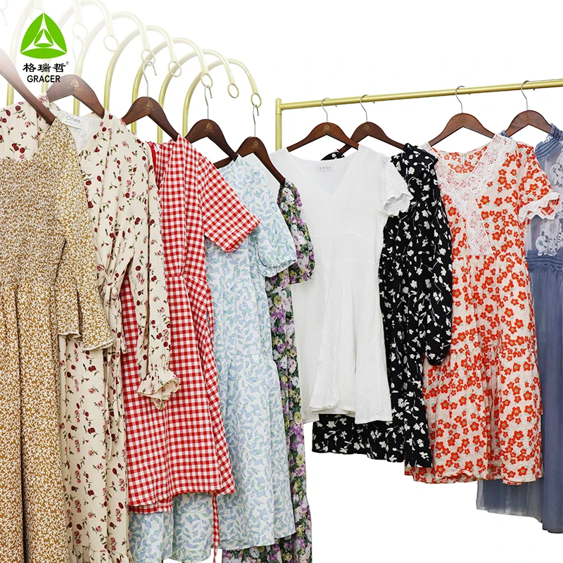 Korean Used Clothing Bales 45Kg Ladies Cotton Dress Second Hand Clothing Uk