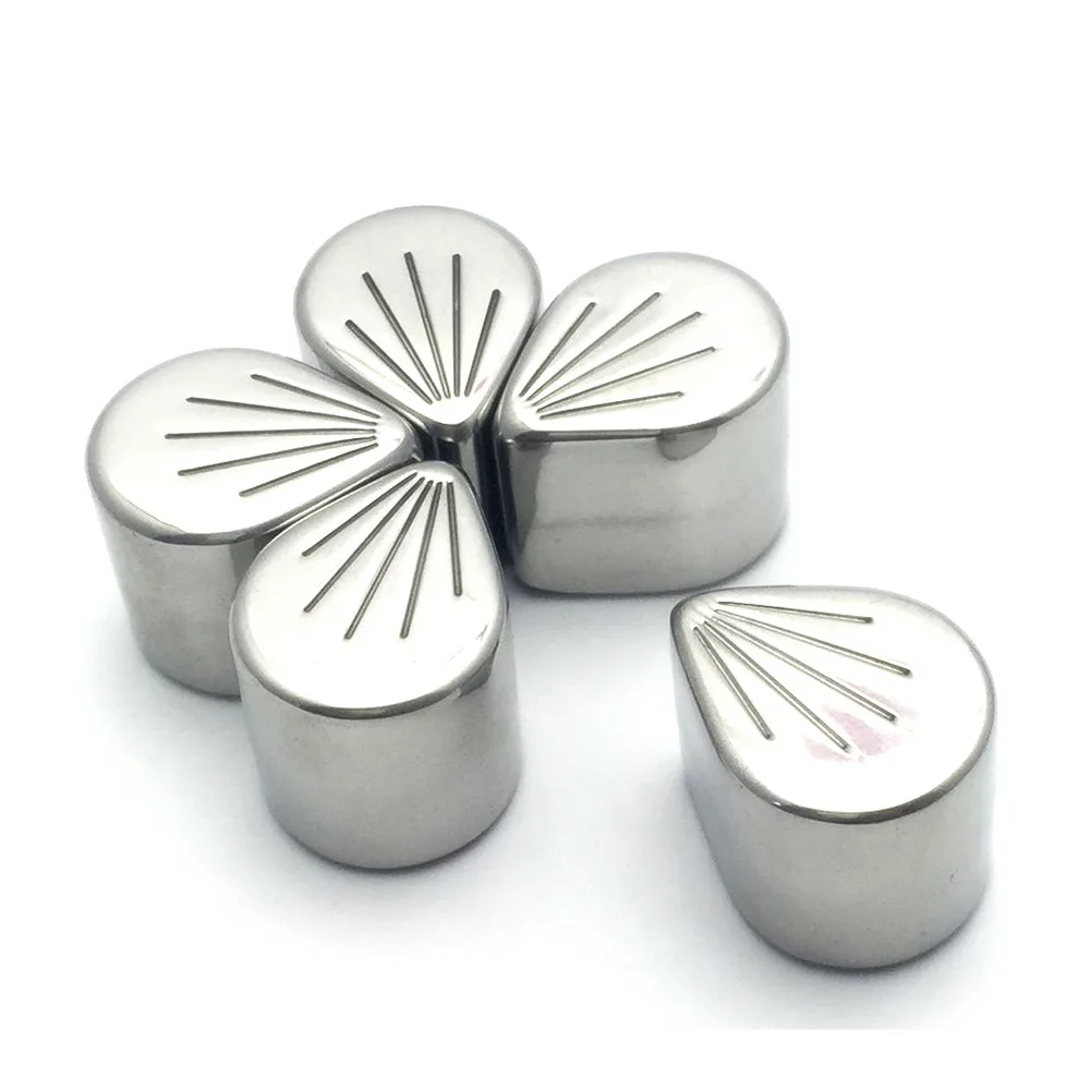 custom engraved stainless steel flower shape ice cube wholesale reusable cooling stones gift box set