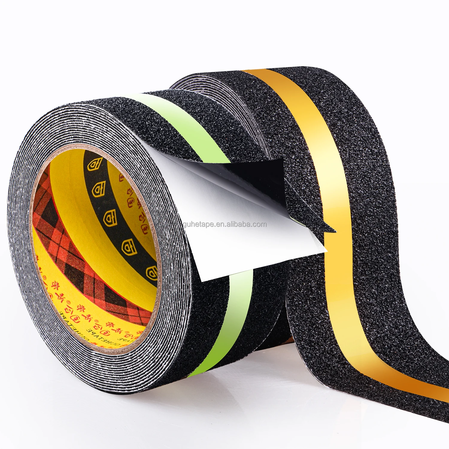 2 In x 30 Ft Grip Tape Anti Slip Traction Tape Glow in The Dark, High Abrasive Non Skid for Stairs Indoor/Outdoor Black Green