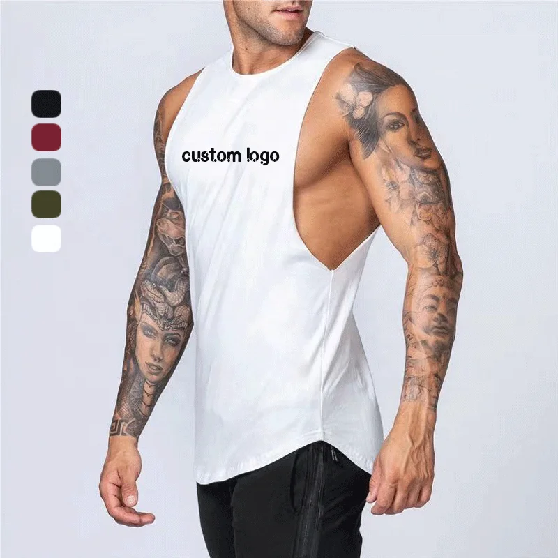 Mens Muscle Sleeveless Stringer Bodybuilding Singlets Fitness Vest Bamboo Fiber Fabric Workout Gym Tank Tops