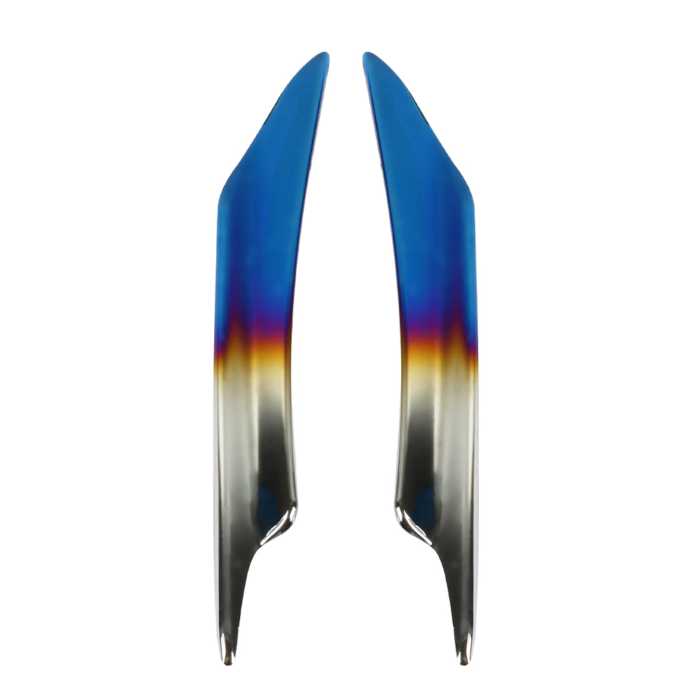 Burnt blue finish  Front Bumper Lip Splitters Stamping Fins Spoiler Bumper Shark Fin Wind Blade Spoiler Antenna