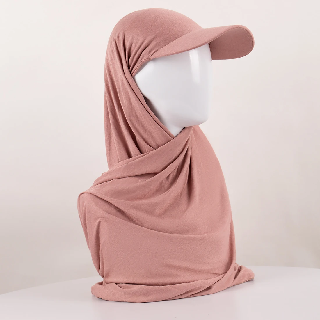 HANO Popular Hot Selling Jersey Instant Hijab Long Scarf With Baseball Cap Sporty Luxurious With Instant Hijab For Women