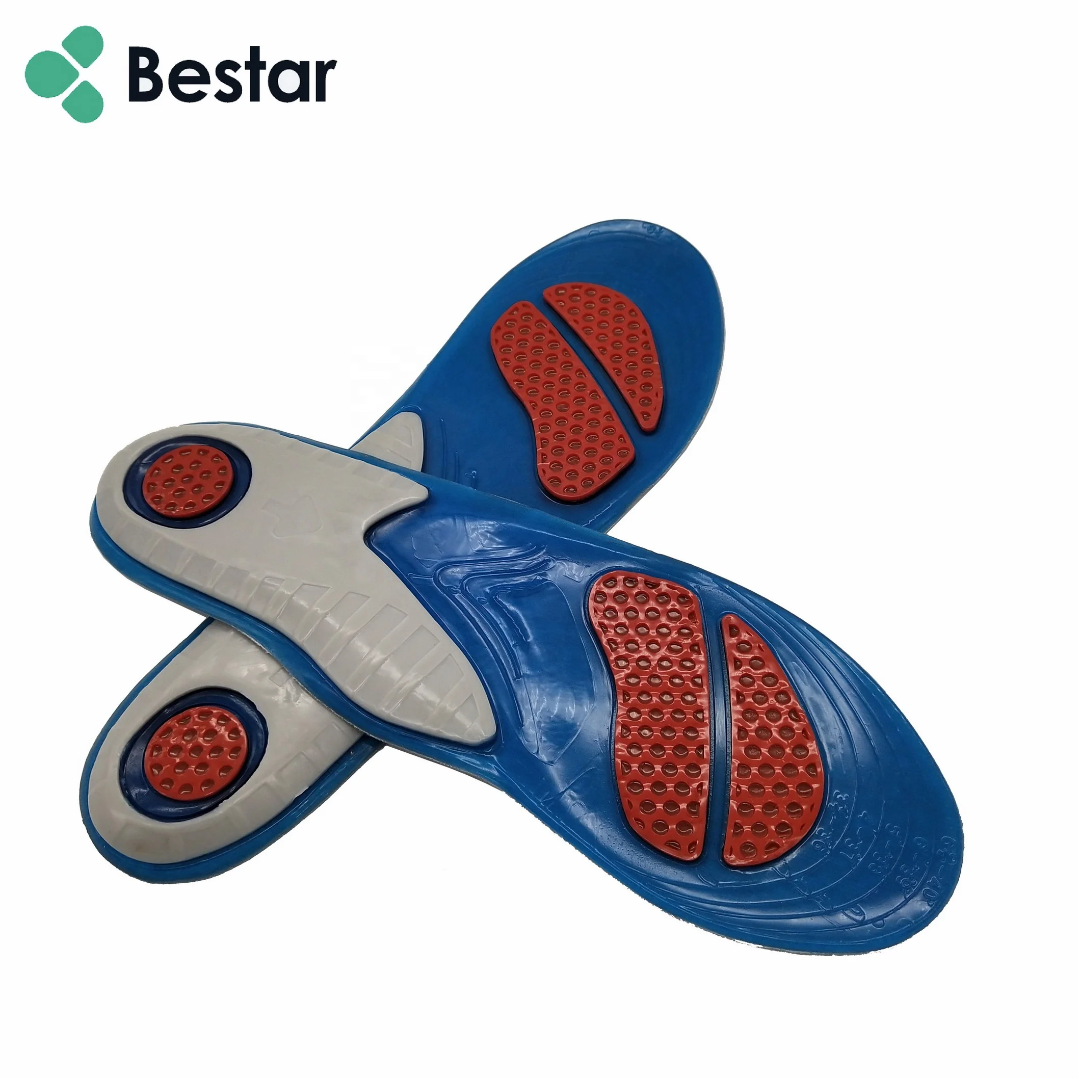 Wholesale and Comfortable High Quality gel Insoles Used for Adult heel arch support tpe gel insole oem sport insole