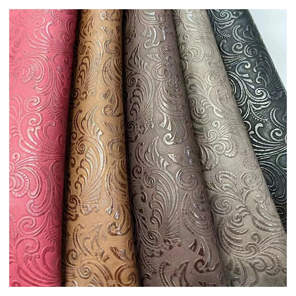 Good Quality PU Leather Vintage Style Embossed Synthetic Faux Leather For Lady Handbag Shoes Boots