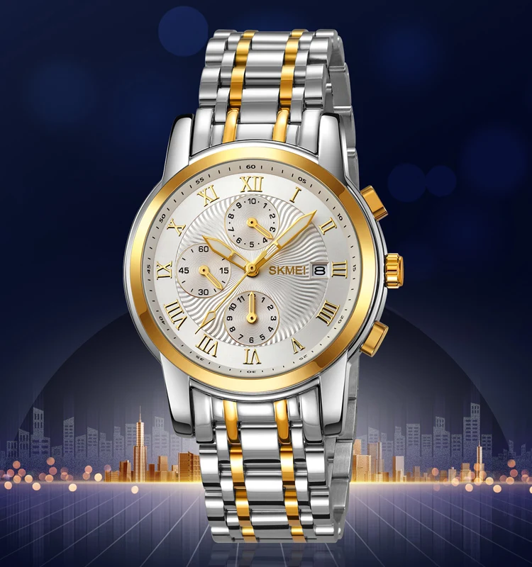 Skmei 2306 quartz japan movt stainless steel back bracelet fastrack watches for men