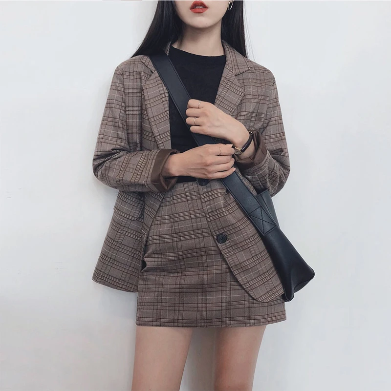 
On-trendy OL Office Lady Vintage Checked Tartan Women Mini Skirt 