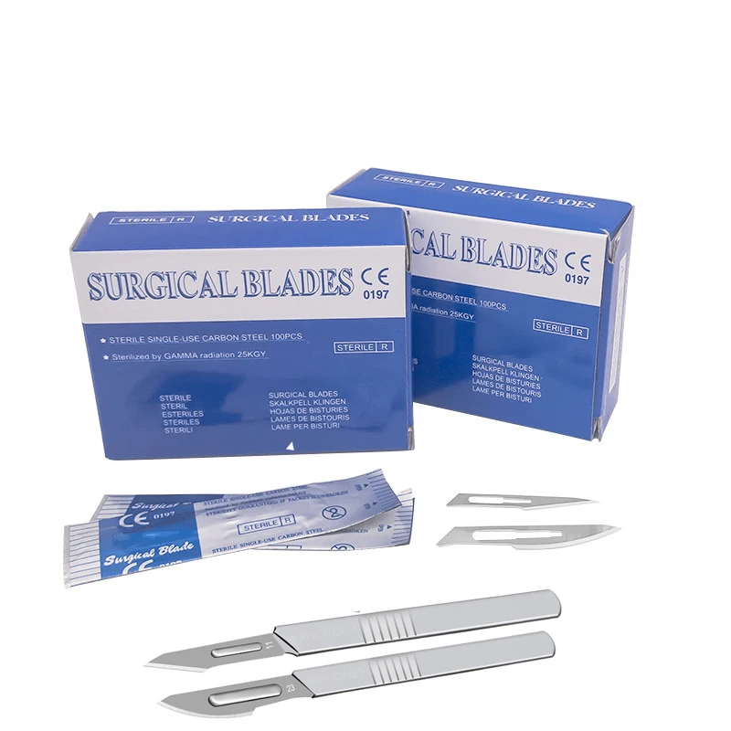 ORIENTMED Medical Small 100Pc Packing Fixed Ophthalmic Scalpel Streil Micro Surgical Surgery Blades With Handle Price