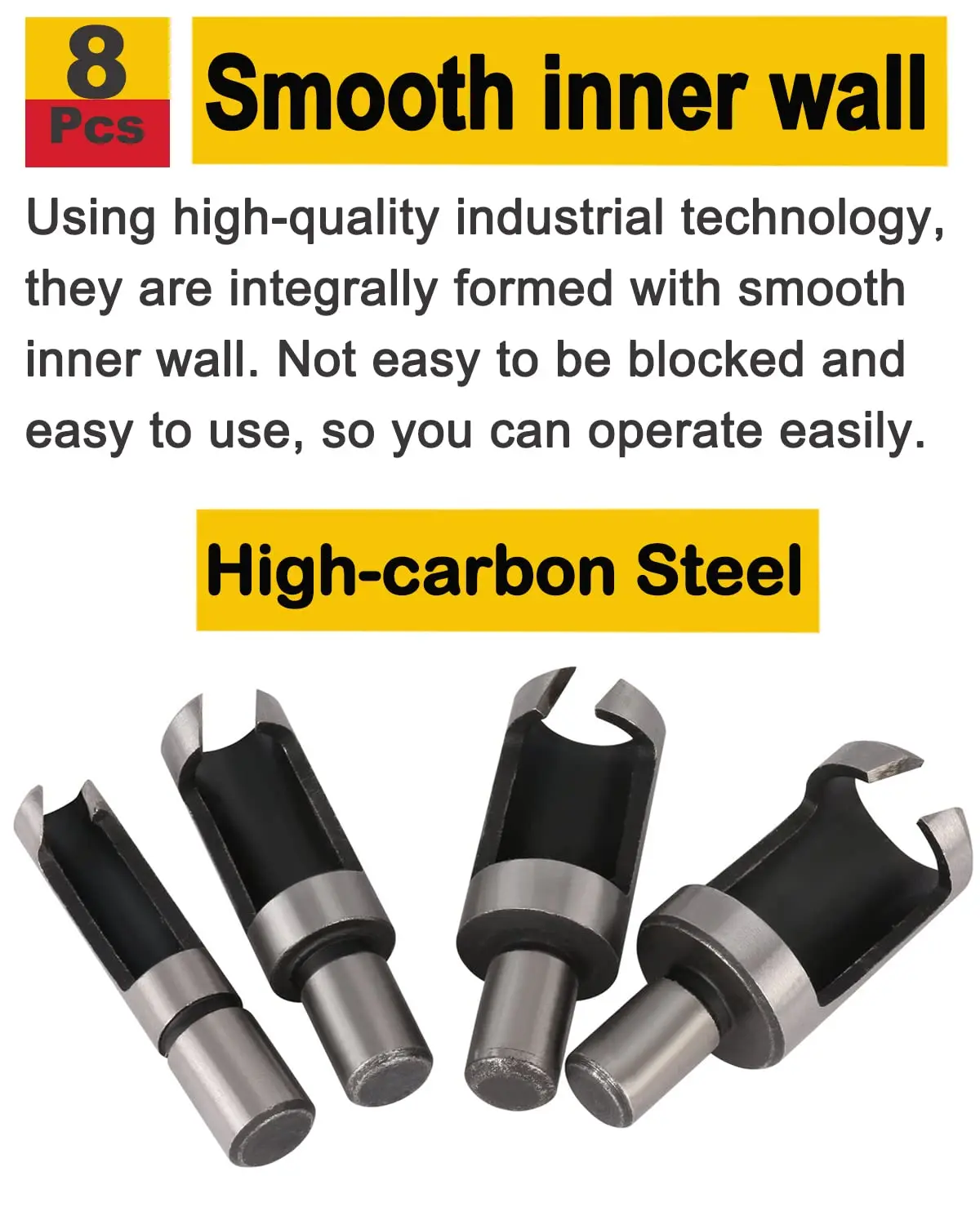 8pcs Wood Plug Cutter Drill Bit Set Straight and Tapered Taper Cutting Tool Woodworking Cork Drill Bit Knife 6mm 10mm 13mm 16mm