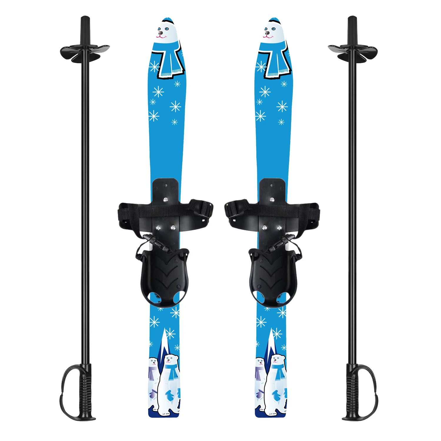 2024 New Winter Snow Sports Plastic Ski Products for Kids Children with Poles and Bindings