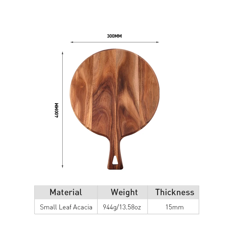 Wholesale Best Seller Large Round Acacia Wood Pizza Serving Cutting Board With Free Sample