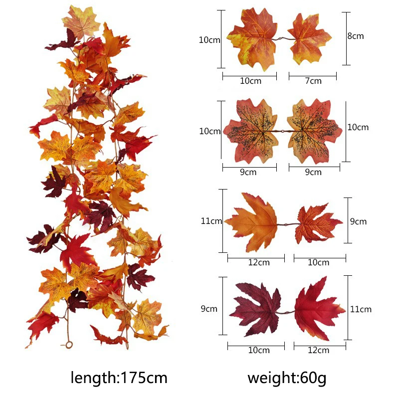 hot selling decorative plant silk fabric maple autumn artificial maple leaves