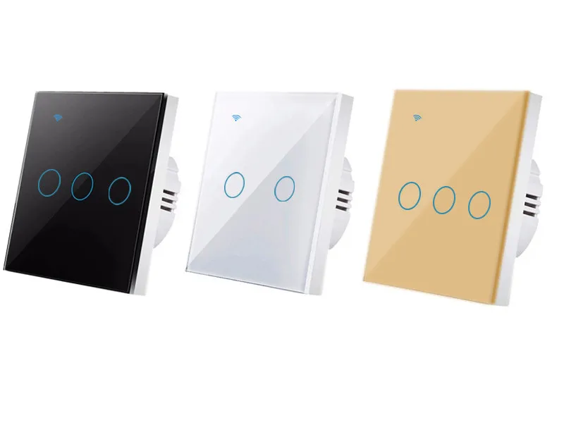 CE FCC ROHS EU UK Standard 3 Gang Digital Touch Switch Dropship IoT Tuya Remote Control Smart WiFi Switch Smart Home Device