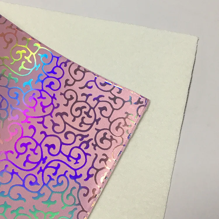 Holographic Colorful Laser Vine Pattern Leather Luxury Faux Leather For Metal Mirror Handbag Case