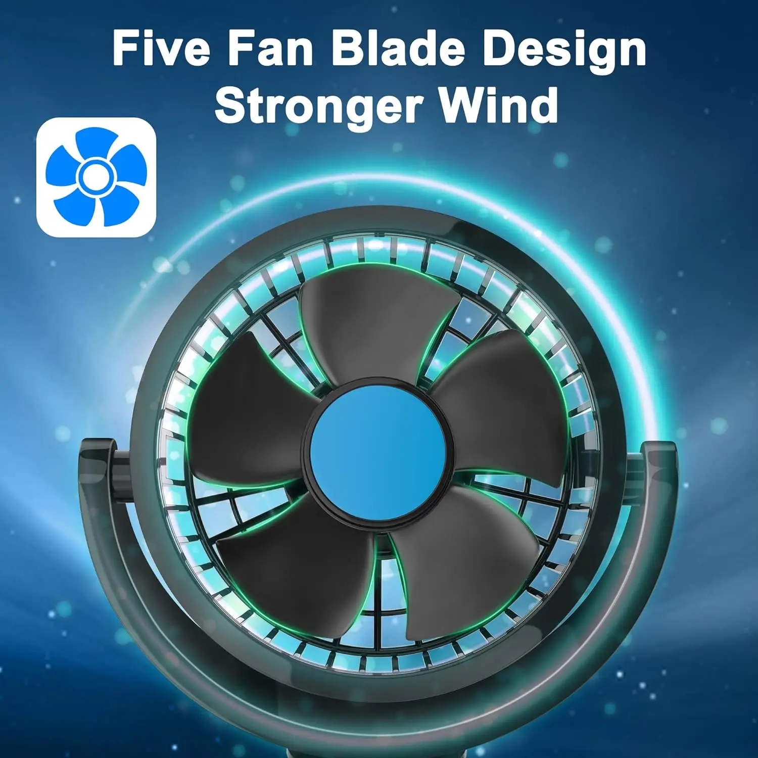 12V/24V  Electric Dual Head Cooling Air 360 Degree Rotatable Car Cooling Air Fan Brushless Fan 12V Car