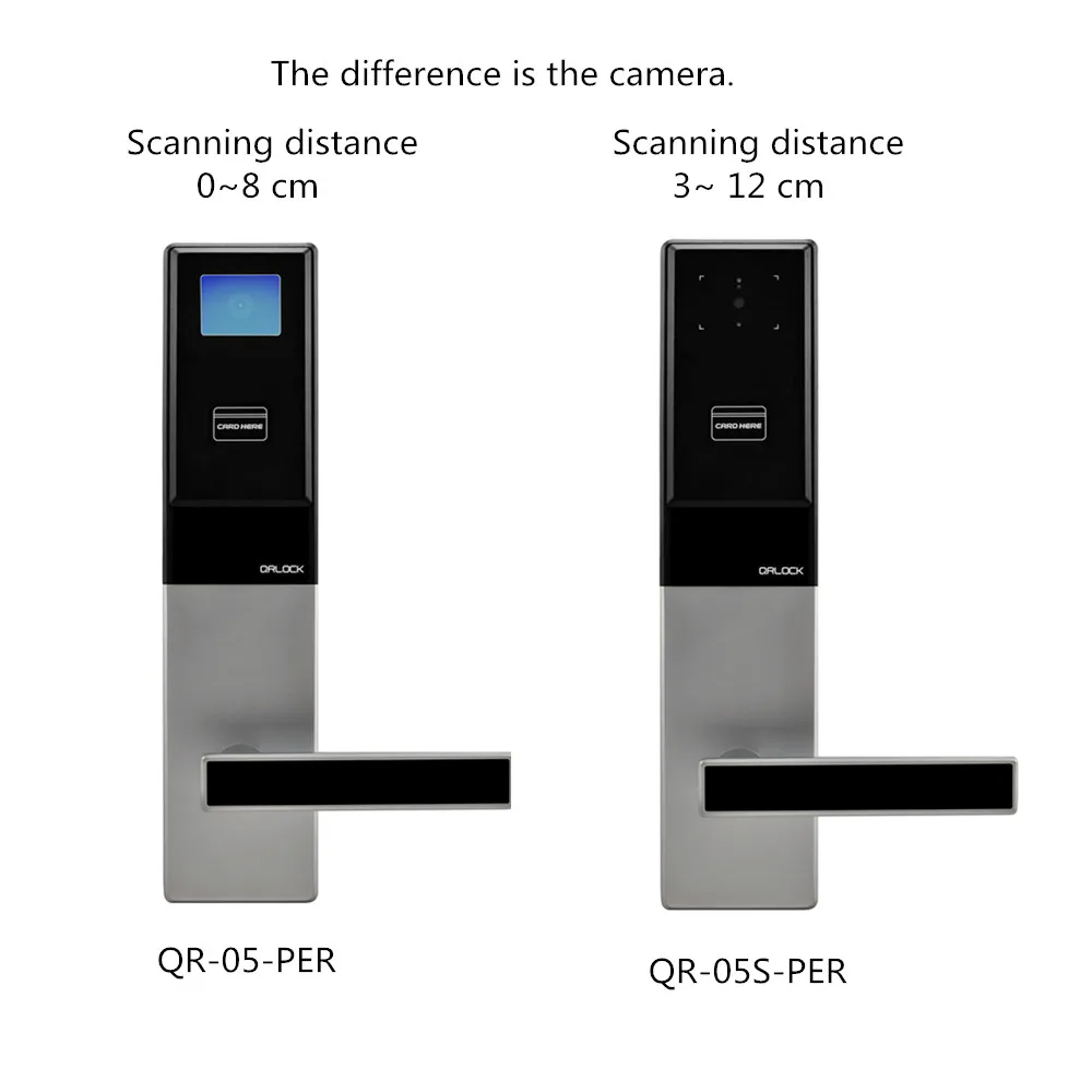 
Smart Phone Application Software management QR Code Lock Hotel Lock With Manual Key Function 