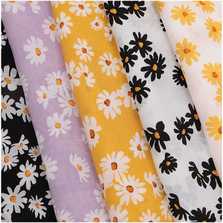 wholesale design floral printed plain rayon fabric