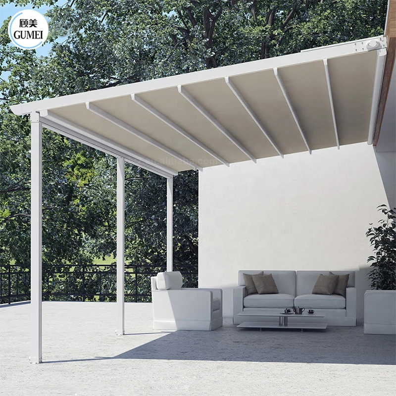 High Quality PVC Waterproof Pergola Balcony Folding Retractable Roof Systems for Garden