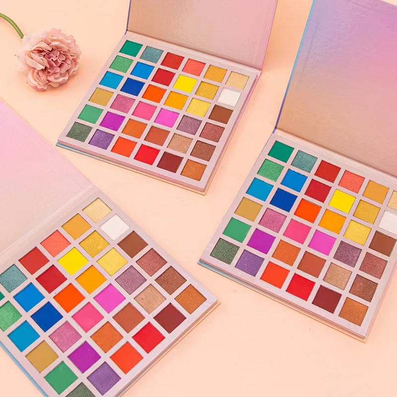 low MOQ makeup vendor no label custom logo private label shaped DIY chameleon glitter high quality pigment eyeshadow palette