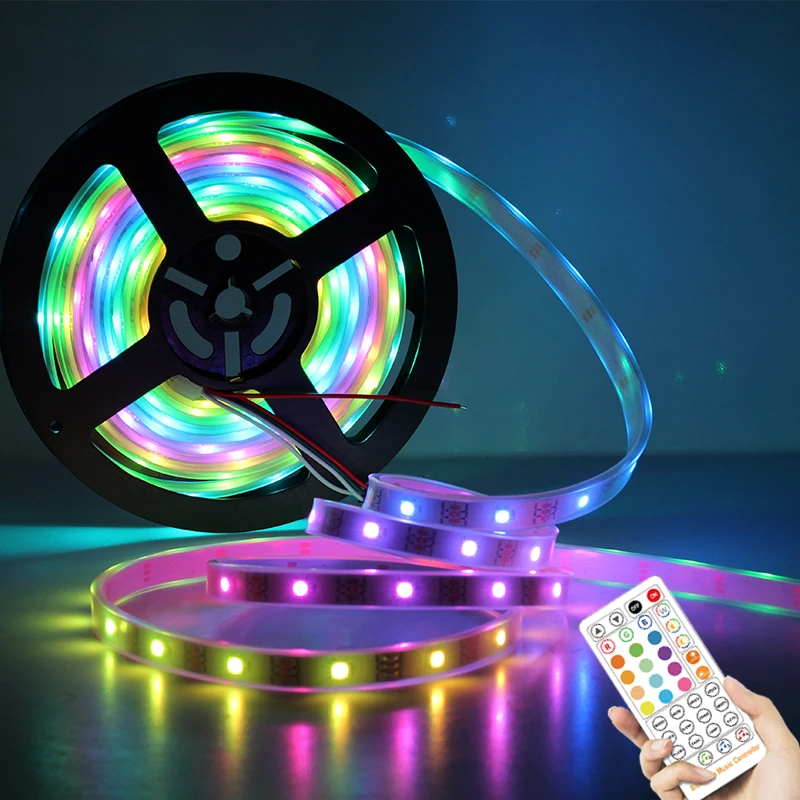 Wi-Fi Музыка RGB 10 м 18D водонепроницаемый Amazon Alexa Google Home умный гибкий с 5050 5 м solarcob Светодиодная лента