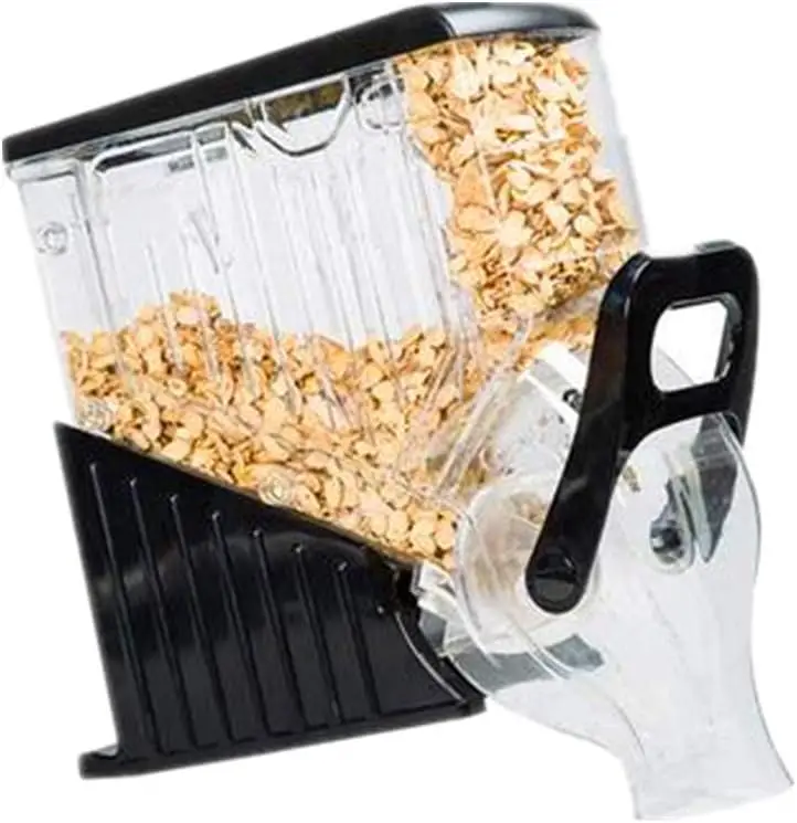 Wholesale 8L Large Black Plastic Adjustable Wall Mount Dry Food Oatmeal Dispenser Storage Container for Supermarket Snack Shop