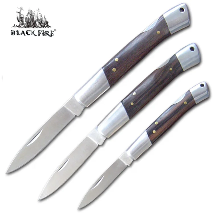 Gentleman Pocket Knives with Ebony Wood Handle in Series Sizes for Outdoor, Camping, EDC and Daily Use