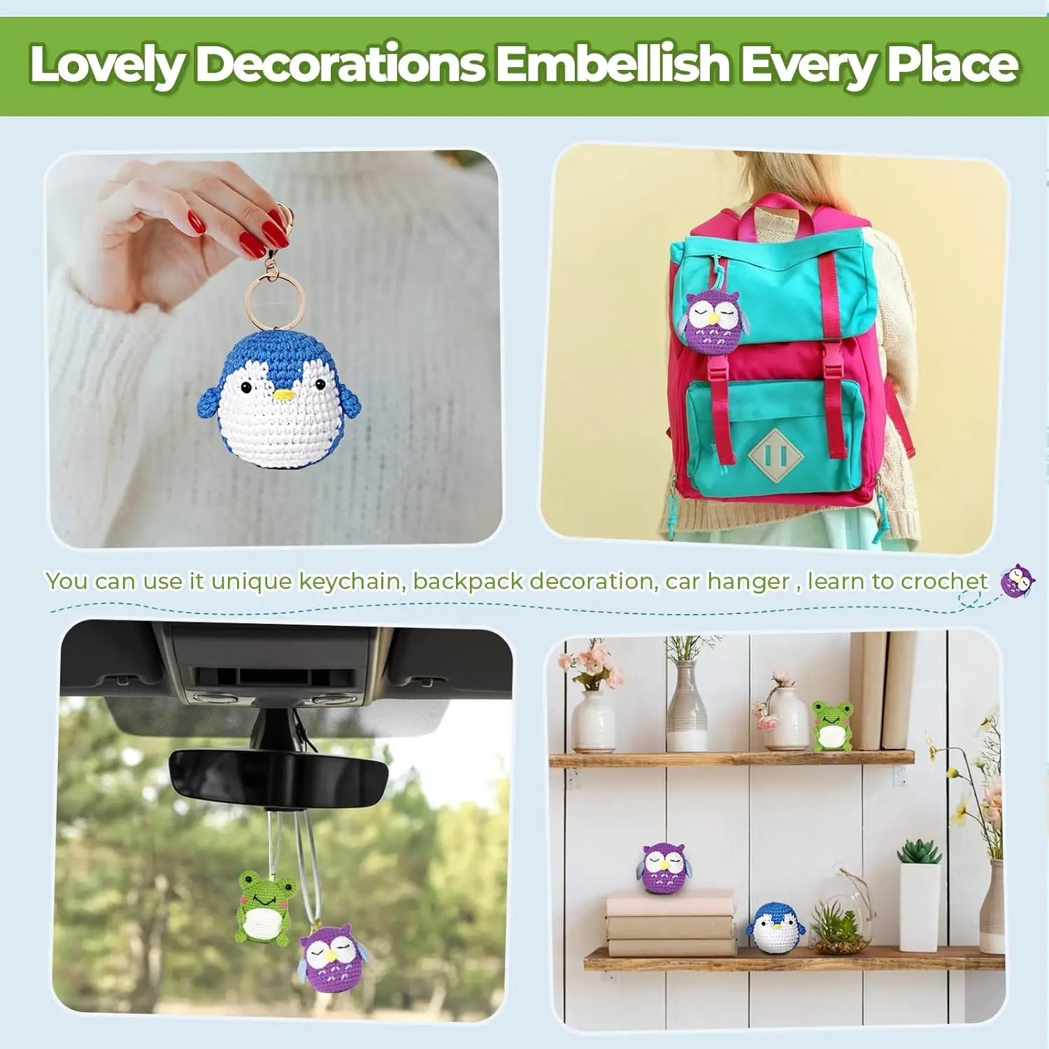Owl Penguin Frog Animal Knitting Kit Crochet Kit for Beginners for Adult Kids with Step by Step Video Tutorials