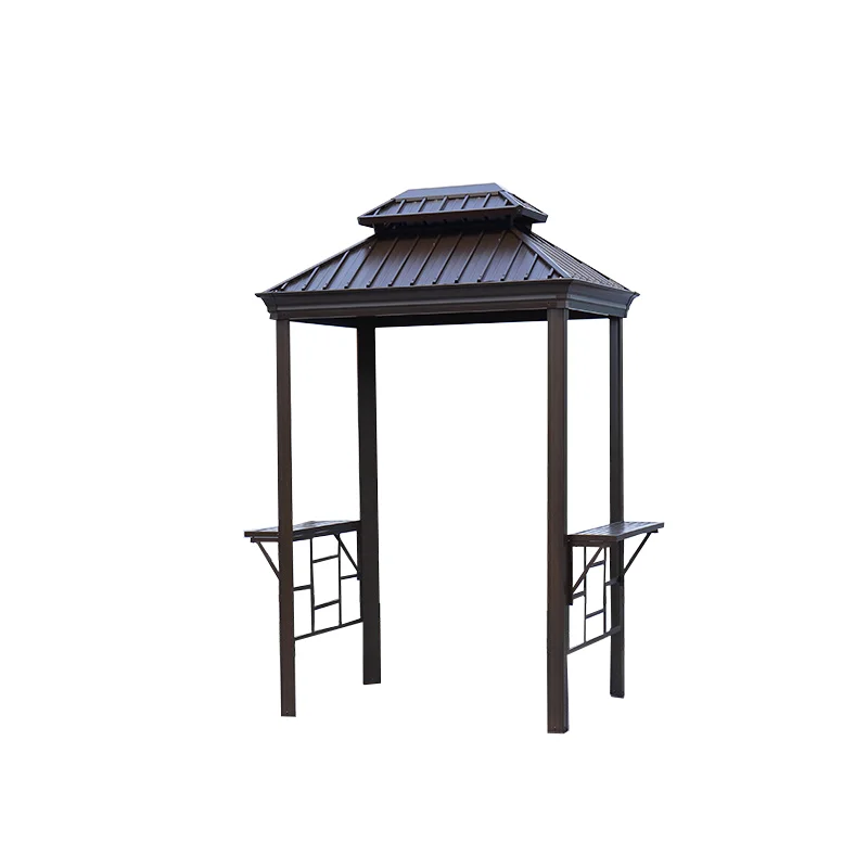 High Quality 2.4x1.5 Outdoor Aluminum Patio Barbecue Awning With Hardtop Waterproof BBQ Gril Gazebo