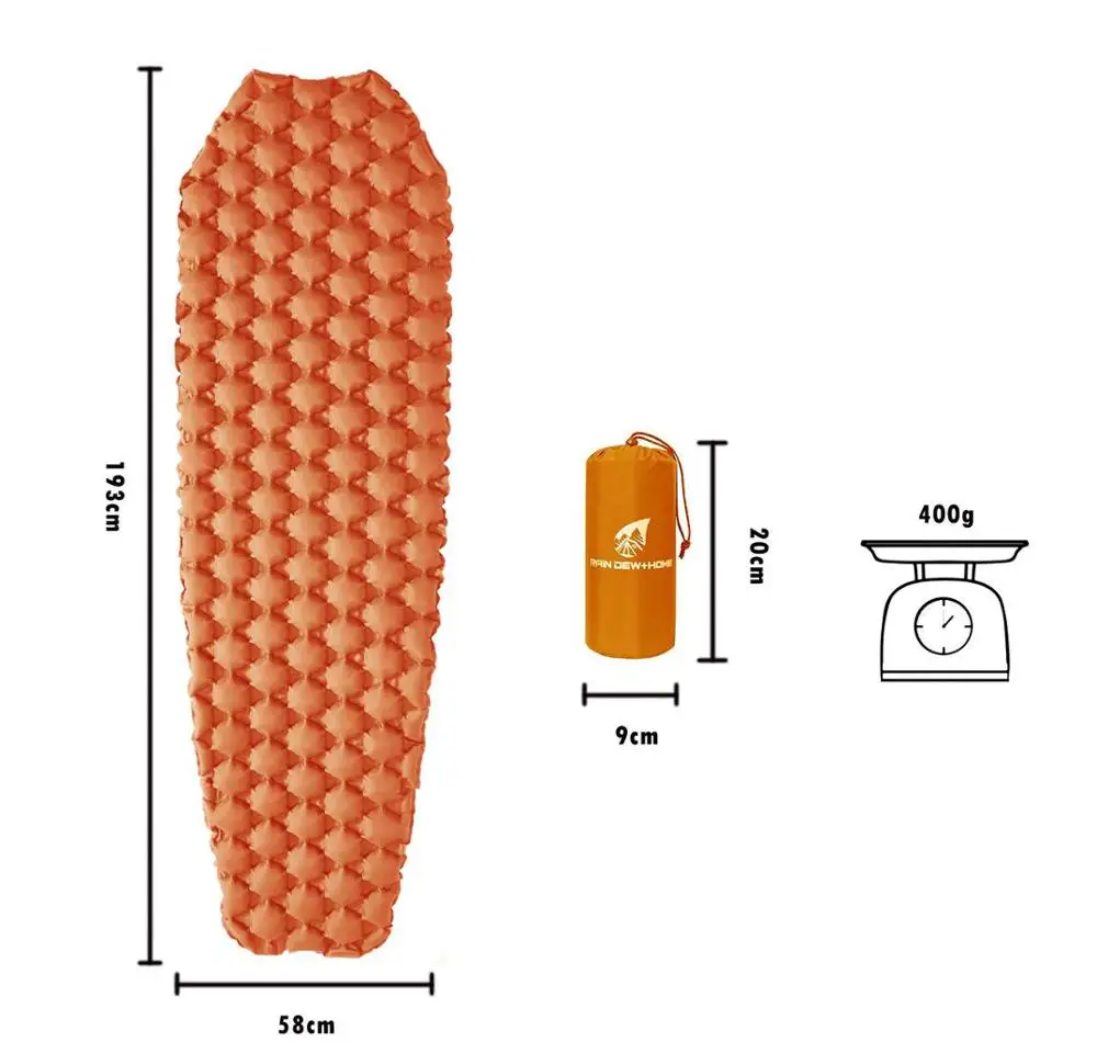 
Lightweight sleeping pad inflatable air mattress Perfect for Camping and hiking 