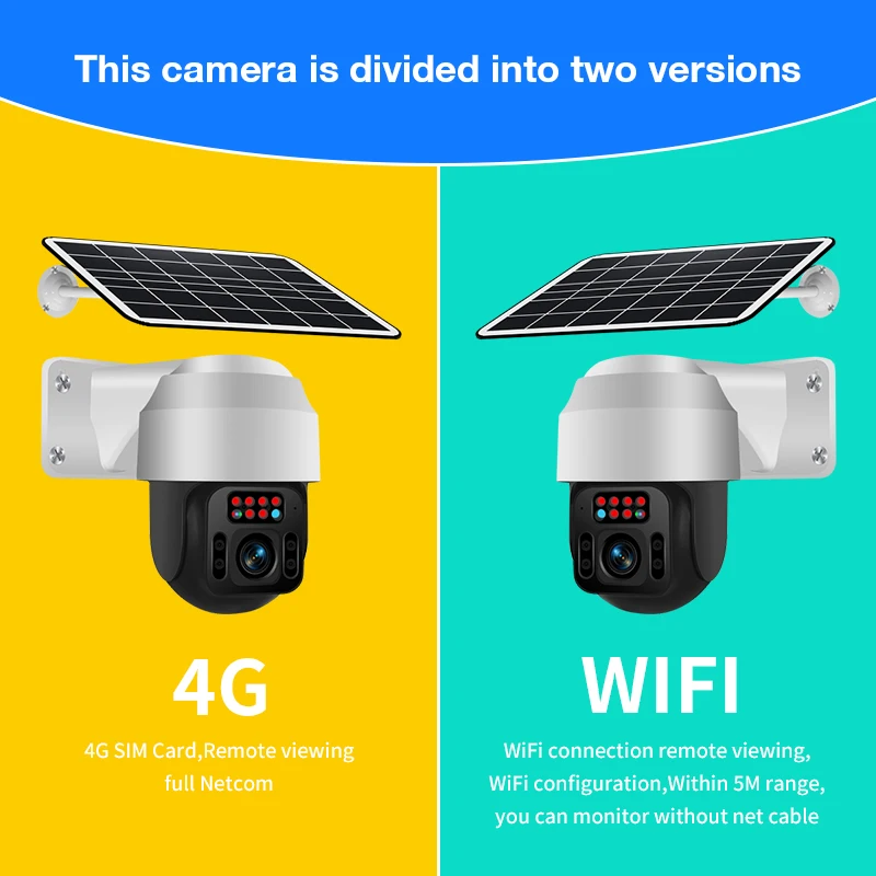 Q2 1080P Full Color Night Vision outdoor solar security camera 2MP  4G Solar Camera  Surveillance PTZ Camera Solar