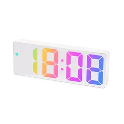 2022   Factory direct sale LED digital display modern desk  alarm clock  with temperature display